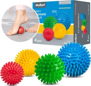 Rebel Zestaw piłeczek sensorycznych z kolcami do masażu, 4 piłeczki , ACTIVE 4