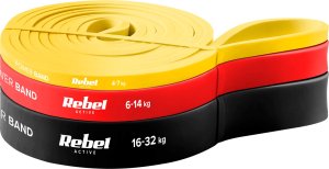 Rebel Zestaw gum do ćwiczeń lateksowy - Power Band PLs-1, 4-32 kg, 3 gumy,  REBEL ACTIVE 1