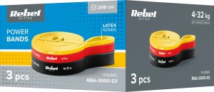 Rebel Zestaw gum do ćwiczeń lateksowy - Power Band PLs-1, 4-32 kg, 3 gumy,  REBEL ACTIVE 2
