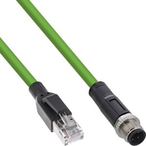 InLine InLine® Industrial network cable, M12 4-pin D-coded male plug to RJ45, PUR 5m 1