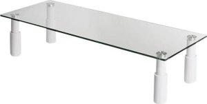 Jobmate Monitorstander hvid m/glasplade 1