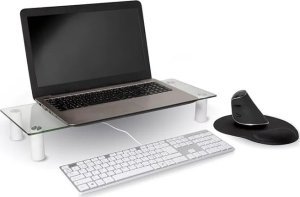 Jobmate Monitorstander hvid m/glasplade 3