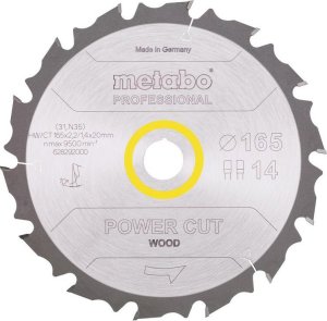 Metabo METABO PIŁA TARCZOWA FZ/FA 165x20x14z    POWER CUT WOOD PROFESSIONAL 1