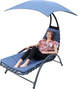 Saska Garden LEŻAK FOTEL Z PARASOLEM BERGAMO 200x125x180CM GRANAT 11