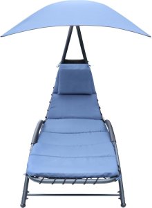 Saska Garden LEŻAK FOTEL Z PARASOLEM BERGAMO 200x125x180CM GRANAT 9