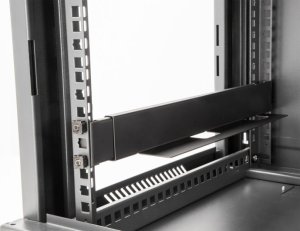 Delock DeLOCK 19 mounting rail, length adjustable 368 - 600 mm for network cabinet, mounting rails (black, 2 pieces, 1 height unit) 1