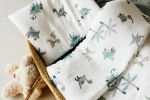 PULP BAMBOO Bambusowa pościel z wypełnieniem do łóżeczka 80x100 cm-Świat Dinozaurów 3