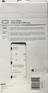 Bosch 10-piece sandpaper set for orbital sander G60, 120, 180 Bosch 2609256B25 3