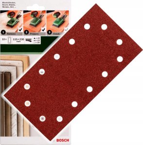 Bosch 10-piece sandpaper set for orbital sander G60, 120, 180 Bosch 2609256B25 8