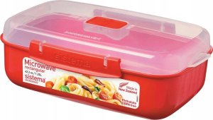 Sistema sistema Mikrowellenbehälter Eckig mit Ventil 525 ml rot 6