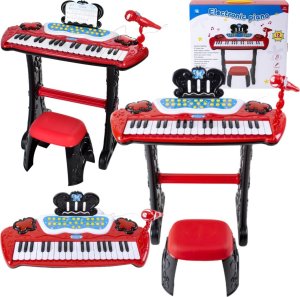 ProNice ELEKTRONICZNE PIANINO DLA DZIECI KRZESŁO MIKROFON EFEKTY ŚWIETLNE MP3 1