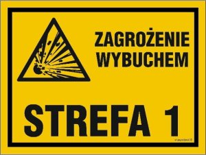 Mój dom Zagrożenie Wybuchem Strefa 1 300X225 Płyta Żółta Budowlana Znak Wodoodporny Libres Polska Sp Nb042_300X225_Bn 5904937401495 1