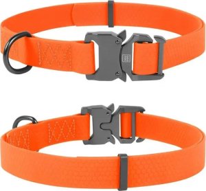 Collar WAU DOG OBROŻA WATERPROOF L 2,5/34-49cm   PVC POMARAŃCZOWA 1