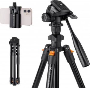 Statyw K&F Statyw video Concept K234A0 z głowicą 3D i uchwytem na telefon 2