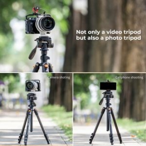 Statyw K&F Statyw video Concept K234A0 z głowicą 3D i uchwytem na telefon 10