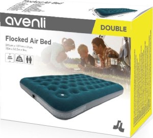 JiLong MATERAC FLOKOWANY 2-OSOBOWY Z WBUDOWANĄ POMPKĄ NOŻNĄ 191x137x22CM 24131 5