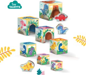 SES Creative SES Wieża z klocków z fig.dinozaurów 13202 32026 4