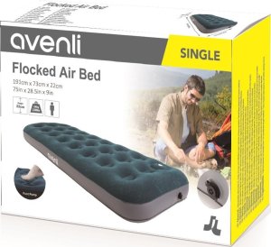 JiLong Materac dmuchany flokowany 1-osobowy z wbudowaną pompką nożną 191x73x22cm (24130) 4