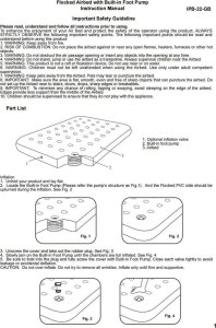 JiLong Materac dmuchany flokowany 1-osobowy z wbudowaną pompką nożną 191x73x22cm (24130) 5
