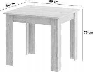 Leobert Zestaw stół kwadratowy 80x80 dąb sonoma + 4 krzesła OSAKA szare 3