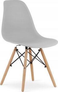 Leobert Zestaw stół kwadratowy 80x80 dąb sonoma + 4 krzesła OSAKA szare 4