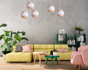 Lampa wisząca Solar Lampa wisząca sufitowa pająk BOHO len i biel 5 żarówek 1