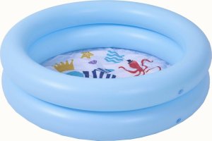 JiLong Basen dmuchany dziecięcy 2-pierścieniowy 76x20cm 57157 niebieski 3