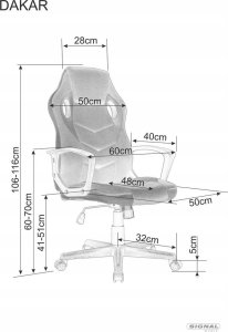 Fotel Signal Fotel obrotowy DAKAR czarny/czerwony gamingowy 6