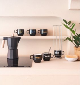 Friends Friends - Zestaw kubków ceramicznych ze stojakiem 150 ml 6 szt. 3