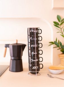 Friends Friends - Zestaw kubków ceramicznych ze stojakiem 150 ml 6 szt. 4