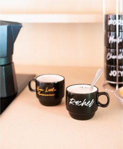 Friends Friends - Zestaw kubków ceramicznych ze stojakiem 150 ml 6 szt. 6