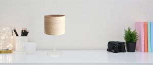 Lampa stołowa Solar Lampka nocna gabinetowa BOHO rattan biała 1