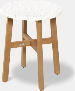 vidaXL STOLIK KAWOWY M PEGO 50X50X65CM AKACJA, KONGLOMERAT TERRAZZO 1