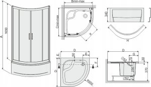 Sanplast KAB.NAT. KP4/TX5B-100-S NAROŻNA PÓŁOKRĄG. SB W0 // KNS.600-271-0270-38-401 1