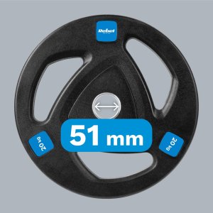 Rebel Obciążenie żeliwne gumowane 20kg, otwór olimpijski 51mm,  REBEL ACTIVE 7