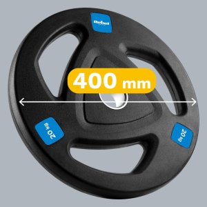 Rebel Obciążenie żeliwne gumowane 20kg, otwór olimpijski 51mm,  REBEL ACTIVE 8