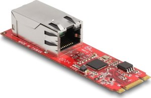 Karta sieciowa Delock DeLOCK Converter M.2 Key B+M connector to 1 x RJ45 2.5 Gigabit LAN port horizontal, LAN adapter 1