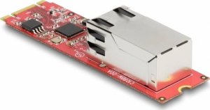 Karta sieciowa Delock DeLOCK Converter M.2 Key B+M connector to 1 x RJ45 2.5 Gigabit LAN port horizontal, LAN adapter 2