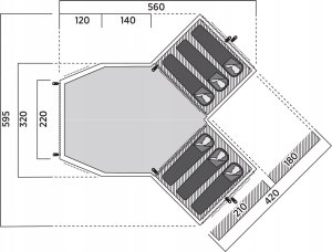 Namiot turystyczny Easy Camp Easy Camp tunnel tent Alicante 600 Twin Light Grey (light grey/blue, model 2024) 2