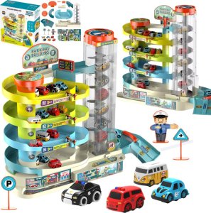 ProNice Medium five story car building: material abs, equipped with 6 cars, with lighting and electric function. The parking building ca 1