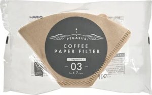 Hario Hario - Filtry papierowe brązowe PEGASUS 03 - 100 Sztuk 2