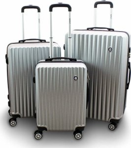 vidaXL Zestaw 3 walizek podróżnych BARUT srebrne 2