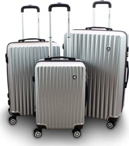 vidaXL Zestaw 3 walizek podróżnych BARUT srebrne 29