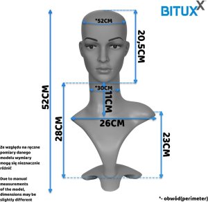 Bituxx Głowa damska ekspozycyjna manekin 8