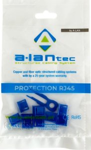 Alantec Blokada gniazda USB przed nieautoryzowanym wpięciem, kolor niebieski (opakowanie 10 szt. + klucz) ALANTEC 1