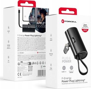 Powerbank ForCell FORCELL F-ENERGY Power Plug F5K3 powerbank 5 000mAh z wbudowanym złączem do Lightning 8-PIN PD 20W czarny 7