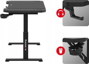 Biurko Huzaro Biurko Gamingowe Z Regulowaną Wysokością Huzaro Hero 2.6 Black + Podkładka 5