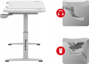 Biurko Huzaro Biurko Gamingowe Z Regulowaną Wysokością Huzaro Hero 2.6 White Podkładka 5