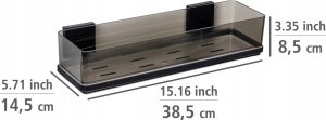 Wenko Transparentna półka łazienkowa QUADRO, montaż bez wiercenia 6