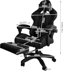 Krzesło biurowe Dunmoon Fotel gamingowy - czarny Dunmoon 24243 4